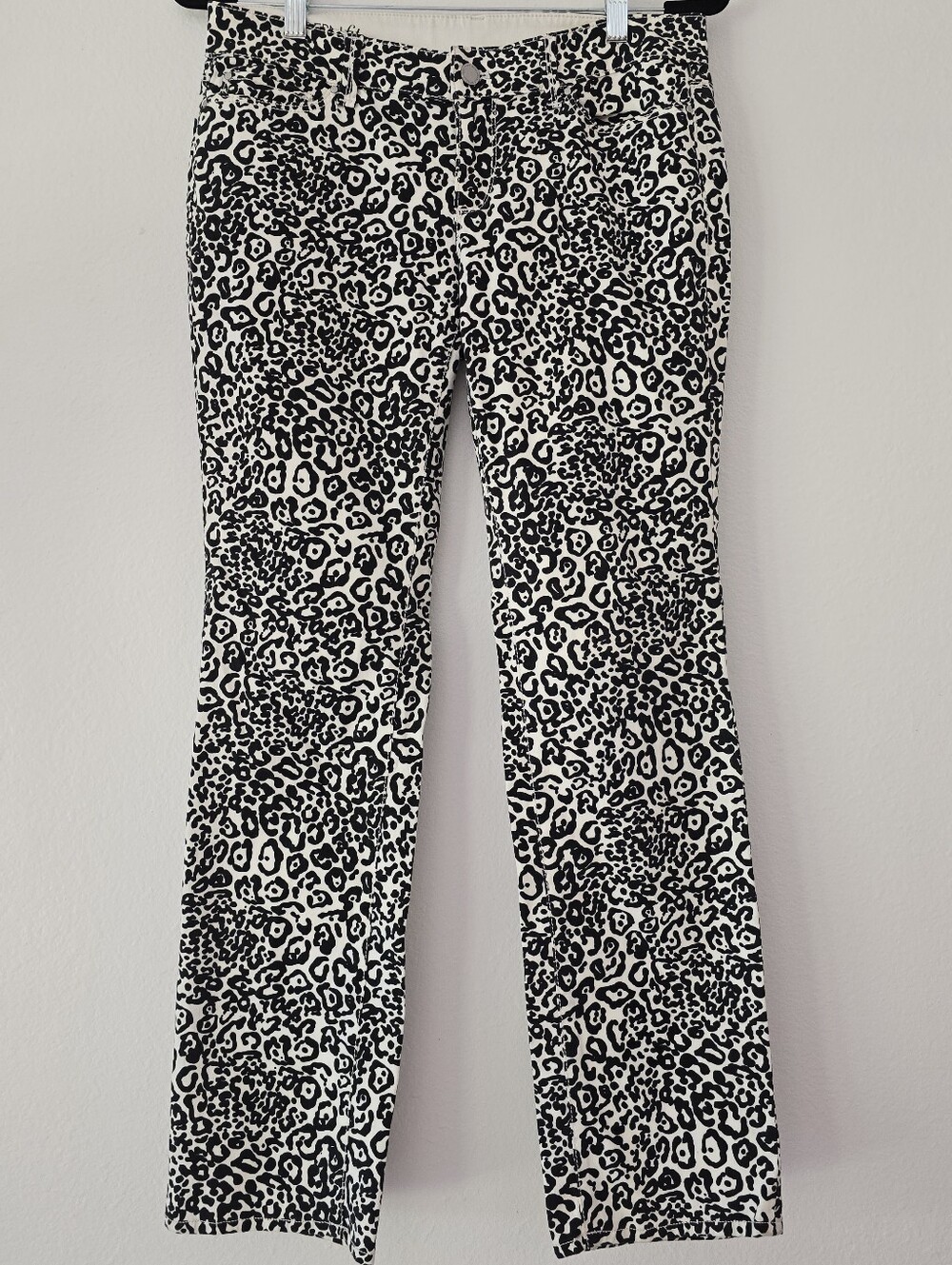 Ann Taylor Black and White Leopard Print Bootcut Pants